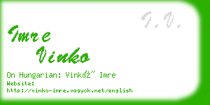 imre vinko business card